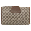 GUCCI GG Supreme Web Sherry Line Clutch Bag PVC Beige Gold 89 01 031 Auth BA7966-2