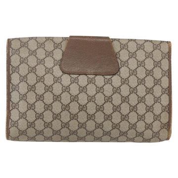 GUCCI GG Supreme Web Sherry Line Clutch Bag PVC Beige Gold 89 01 031 Auth BA7966 - 0