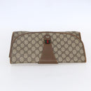 GUCCI GG Supreme Web Sherry Line Clutch Bag PVC Beige Gold 89 01 031 Auth BA7966-5