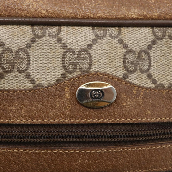 GUCCI GG Supreme Web Sherry Line Bag PVC Beige Gold 98 02 004 Auth BA7967