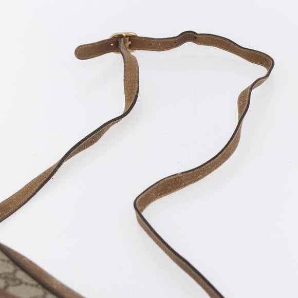 GUCCI GG Supreme Web Sherry Line Bag PVC Beige Gold 98 02 004 Auth BA7967