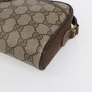 GUCCI GG Supreme Web Sherry Line Bag PVC Beige Gold 116 02 089 Auth BA7968-14