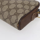 GUCCI GG Supreme Web Sherry Line Bag PVC Beige Gold 116 02 089 Auth BA7968-16