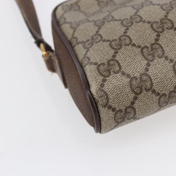 GUCCI GG Supreme Web Sherry Line Bag PVC Beige Gold 116 02 089 Auth BA7968