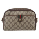 GUCCI GG Supreme Web Sherry Line Bag PVC Beige Gold 116 02 089 Auth BA7968-13