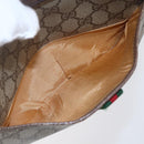 GUCCI GG Supreme Web Sherry Line Bag PVC Beige Gold 116 02 089 Auth BA7968-11