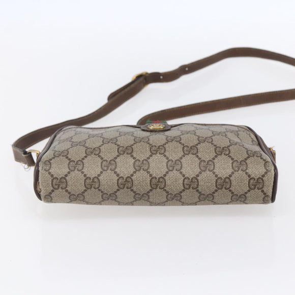 GUCCI GG Supreme Web Sherry Line Bag PVC Beige Gold 116 02 089 Auth BA7968