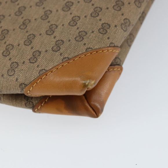 GUCCI Micro GG Supreme Shoulder Bag PVC Beige Gold Auth BA7969