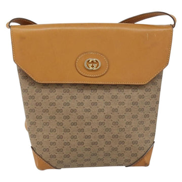 GUCCI Micro GG Supreme Shoulder Bag PVC Beige Gold Auth BA7969 - 0