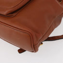 GUCCI Bamboo Backpack Leather Brown Gold 003 2058 0030 Auth BA7970-15