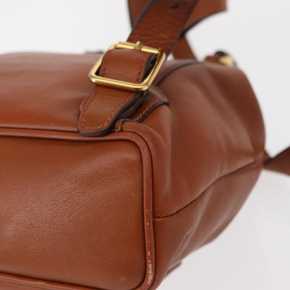 GUCCI Bamboo Backpack Leather Brown Gold 003 2058 0030 Auth BA7970