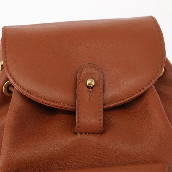 GUCCI Bamboo Backpack Leather Brown Gold 003 2058 0030 Auth BA7970