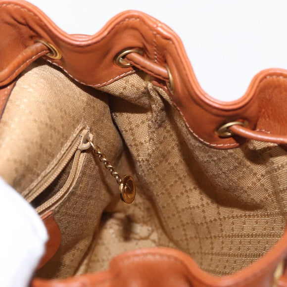 GUCCI Bamboo Backpack Leather Brown Gold 003 2058 0030 Auth BA7970