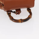 GUCCI Bamboo Backpack Leather Brown Gold 003 2058 0030 Auth BA7970-7