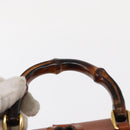 GUCCI Bamboo Backpack Leather Brown Gold 003 2058 0030 Auth BA7970-8