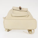 GUCCI Bamboo Backpack Leather White Gold 003 2058 0030 Auth BA7971-12