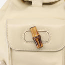 GUCCI Bamboo Backpack Leather White Gold 003 2058 0030 Auth BA7971-17