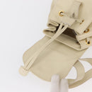 GUCCI Bamboo Backpack Leather White Gold 003 2058 0030 Auth BA7971-18