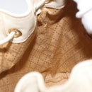 GUCCI Bamboo Backpack Leather White Gold 003 2058 0030 Auth BA7971-22