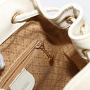 GUCCI Bamboo Backpack Leather White Gold 003 2058 0030 Auth BA7971-23