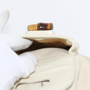 GUCCI Bamboo Backpack Leather White Gold 003 2058 0030 Auth BA7971-25