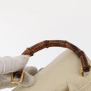 GUCCI Bamboo Backpack Leather White Gold 003 2058 0030 Auth BA7971-8