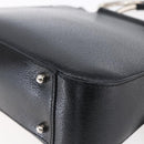 GUCCI Hand Bag Leather 2way Black Silver Auth BA7972-14