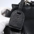 GUCCI Hand Bag Leather 2way Black Silver Auth BA7972-16