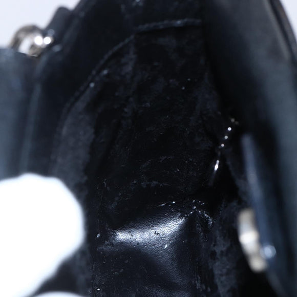 GUCCI Hand Bag Leather 2way Black Silver Auth BA7972