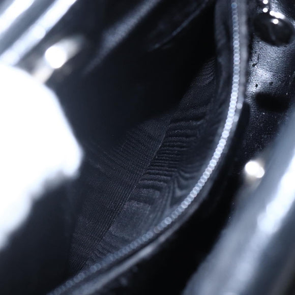 GUCCI Hand Bag Leather 2way Black Silver Auth BA7972