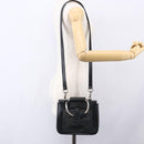 GUCCI Hand Bag Leather 2way Black Silver Auth BA7972-25