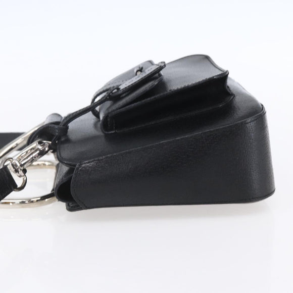 GUCCI Hand Bag Leather 2way Black Silver Auth BA7972