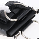 GUCCI Hand Bag Leather 2way Black Silver Auth BA7972-6