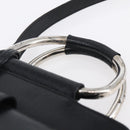 GUCCI Hand Bag Leather 2way Black Silver Auth BA7972-8