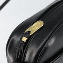 GUCCI Shoulder Bag Leather Black Gold Auth BA7973-16