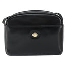 GUCCI Shoulder Bag Leather Black Gold Auth BA7973-2
