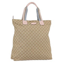 GUCCI GG Canvas Sherry Line Tote Bag Beige Gold 131233 Auth BA7975-1