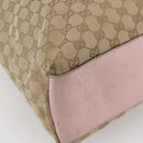 GUCCI GG Canvas Sherry Line Tote Bag Beige Gold 131233 Auth BA7975-14