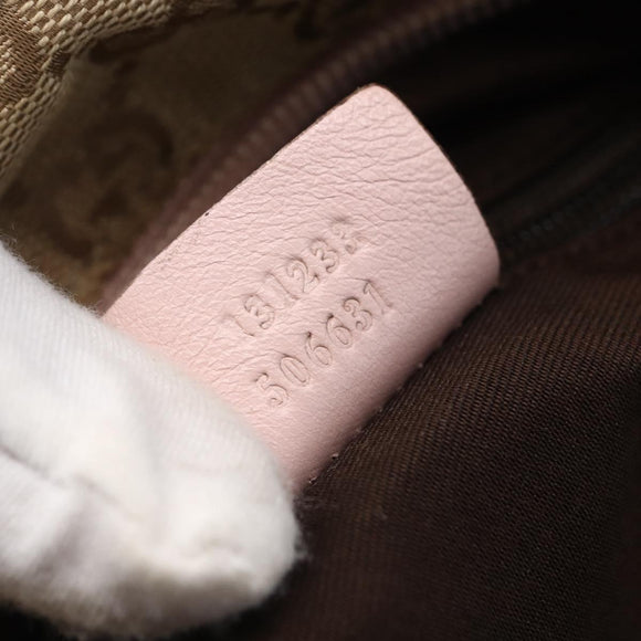 GUCCI GG Canvas Sherry Line Tote Bag Beige Gold 131233 Auth BA7975