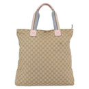GUCCI GG Canvas Sherry Line Tote Bag Beige Gold 131233 Auth BA7975-2