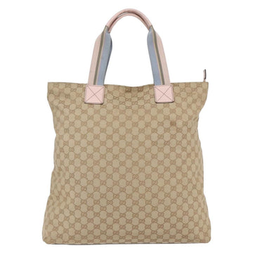 GUCCI GG Canvas Sherry Line Tote Bag Beige Gold 131233 Auth BA7975 - 0