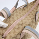 GUCCI GG Canvas Sherry Line Tote Bag Beige Gold 131233 Auth BA7975-6