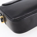 GUCCI Shoulder Bag Leather Black Gold Auth BA7977-13