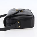 GUCCI Shoulder Bag Leather Black Gold Auth BA7977-4
