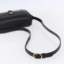GUCCI Shoulder Bag Leather Black Gold Auth BA7977-7