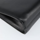 Salvatore Ferragamo Gancini Chain Shoulder Bag Leather Black Gold Auth BA7978-16