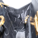 Salvatore Ferragamo Gancini Chain Shoulder Bag Leather Black Gold Auth BA7978-17