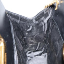 Salvatore Ferragamo Gancini Chain Shoulder Bag Leather Black Gold Auth BA7978-18