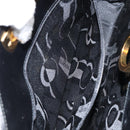 Salvatore Ferragamo Gancini Chain Shoulder Bag Leather Black Gold Auth BA7978-20