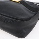 Salvatore Ferragamo Vala Shoulder Bag Leather Black Gold Auth BA7980-9